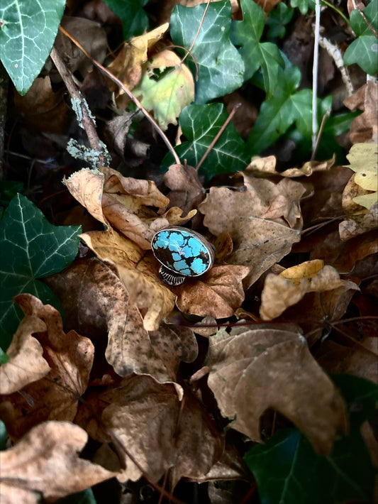 Bague ovale en turquoise