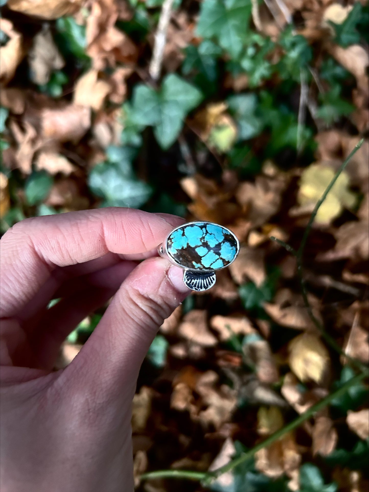 Bague ovale en turquoise