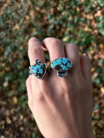 Bague ovale en turquoise